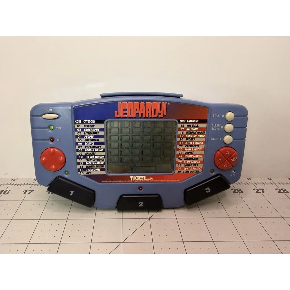 1995 Tiger Electronic Jeopardy Handheld Game Console w/Cartridge Vintage Tested